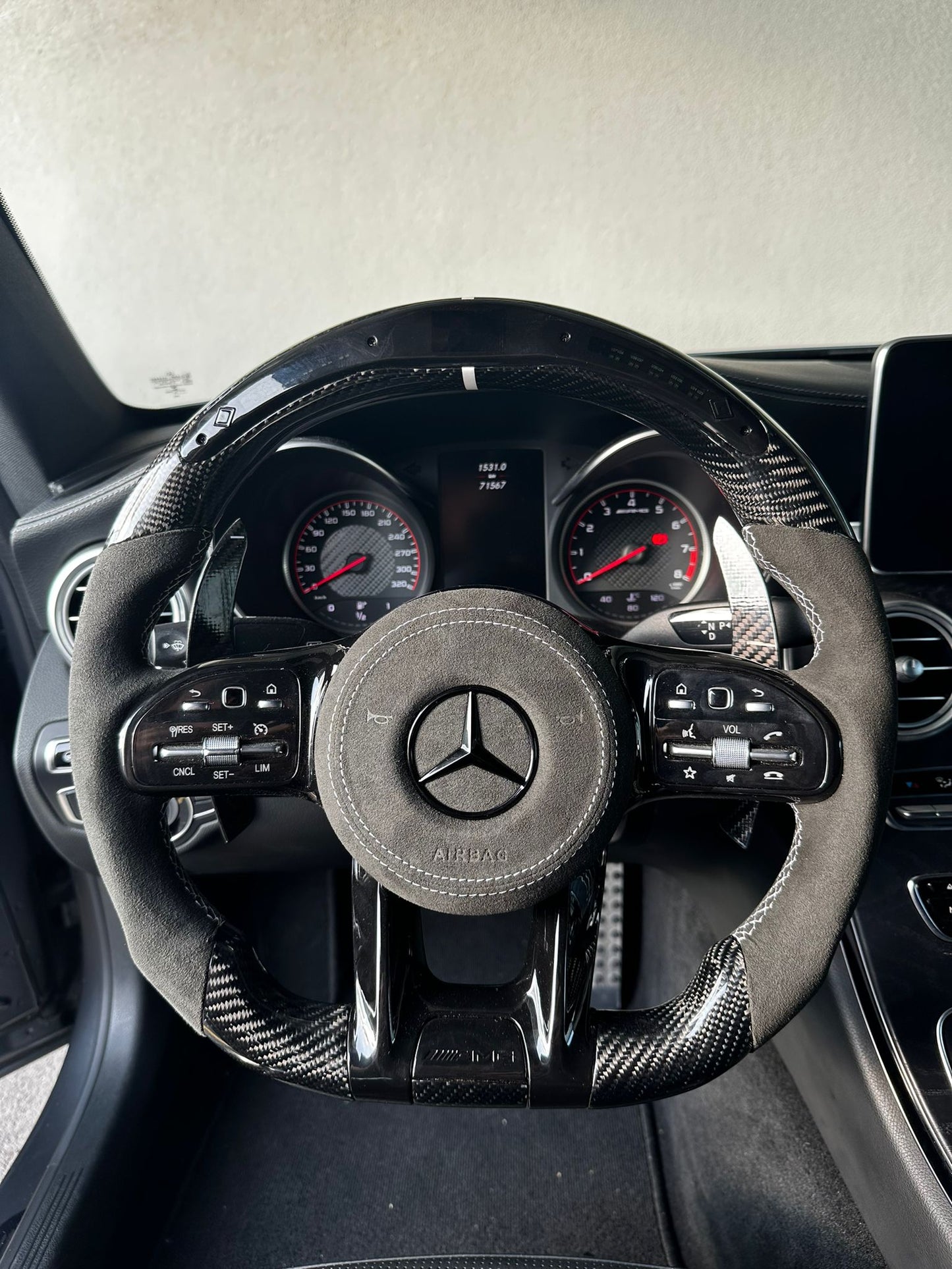 Mercedes AMG Carbon LED Sports Steering Wheel (Upgrade to Facelift)