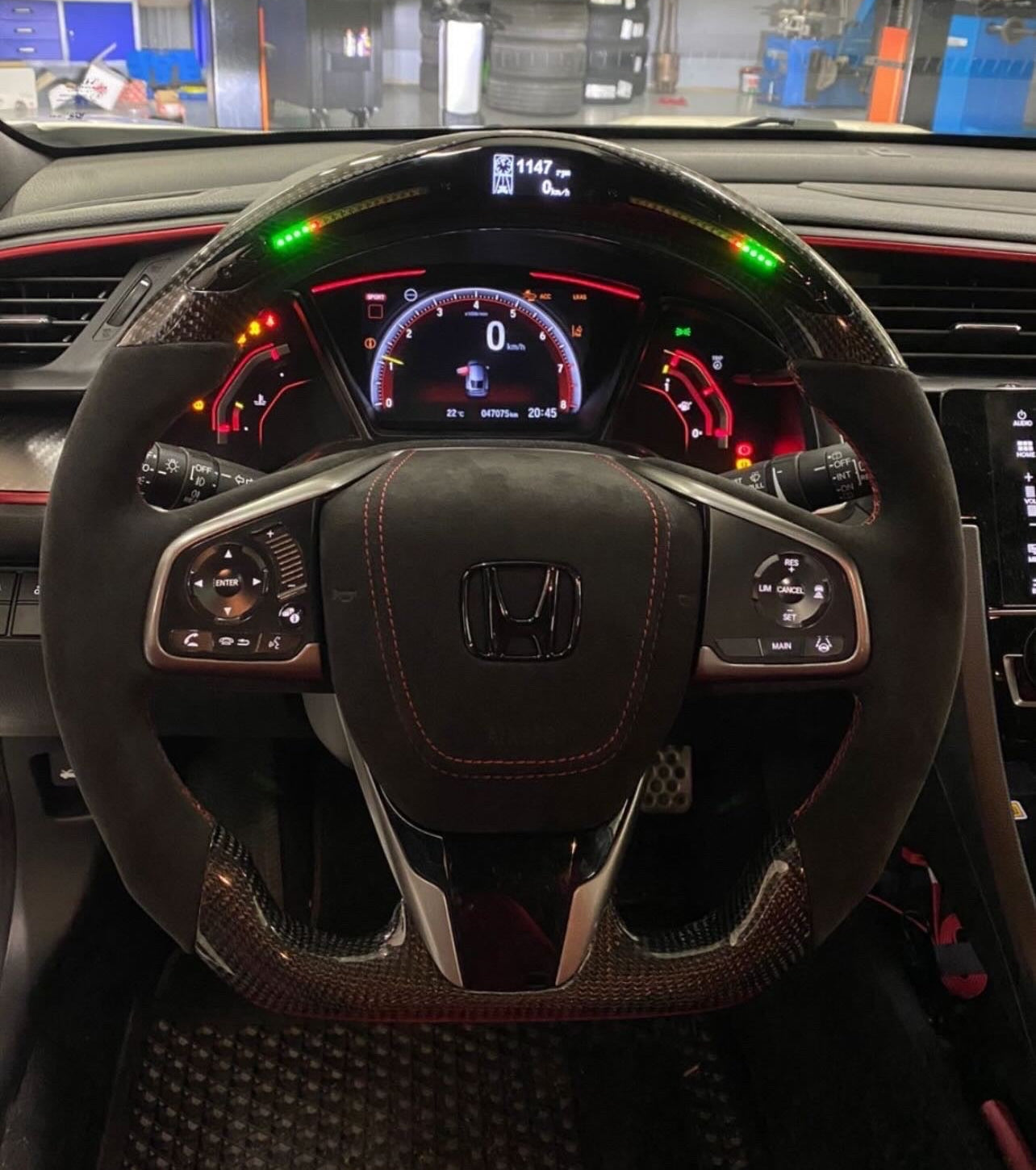 Volant sport Honda en carbone (LED)