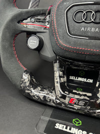 Volant sport Audi en carbone forgé (LED)