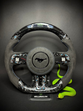 compare product Ford Mustang Sports Steering Wheel Forged Carbon Color Splitter (LED)