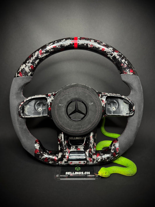 Mercedes AMG Sportlenkrad Forged Carbon Farbsplitter