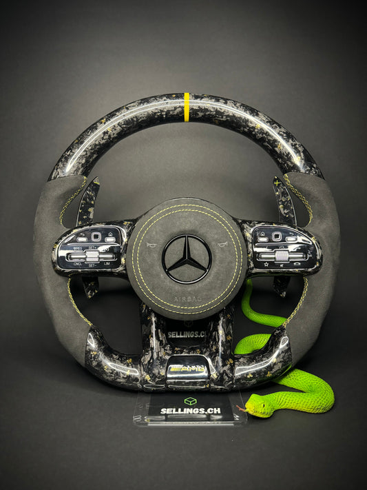 Mercedes AMG Sportlenkrad Forged Carbon Farbsplitter (Upgrade auf Facelift)