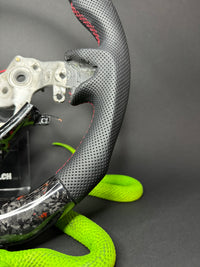 Volant sport Hyundai carbone forgé éclats de couleur (LED)