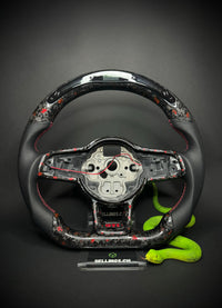 VW Golf 7/7.5 Sports Steering Wheel Forged Carbon Color Splitter (LED)