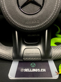 Volant sport Mercedes AMG Carbone Mat LED (Mise à niveau Facelift)