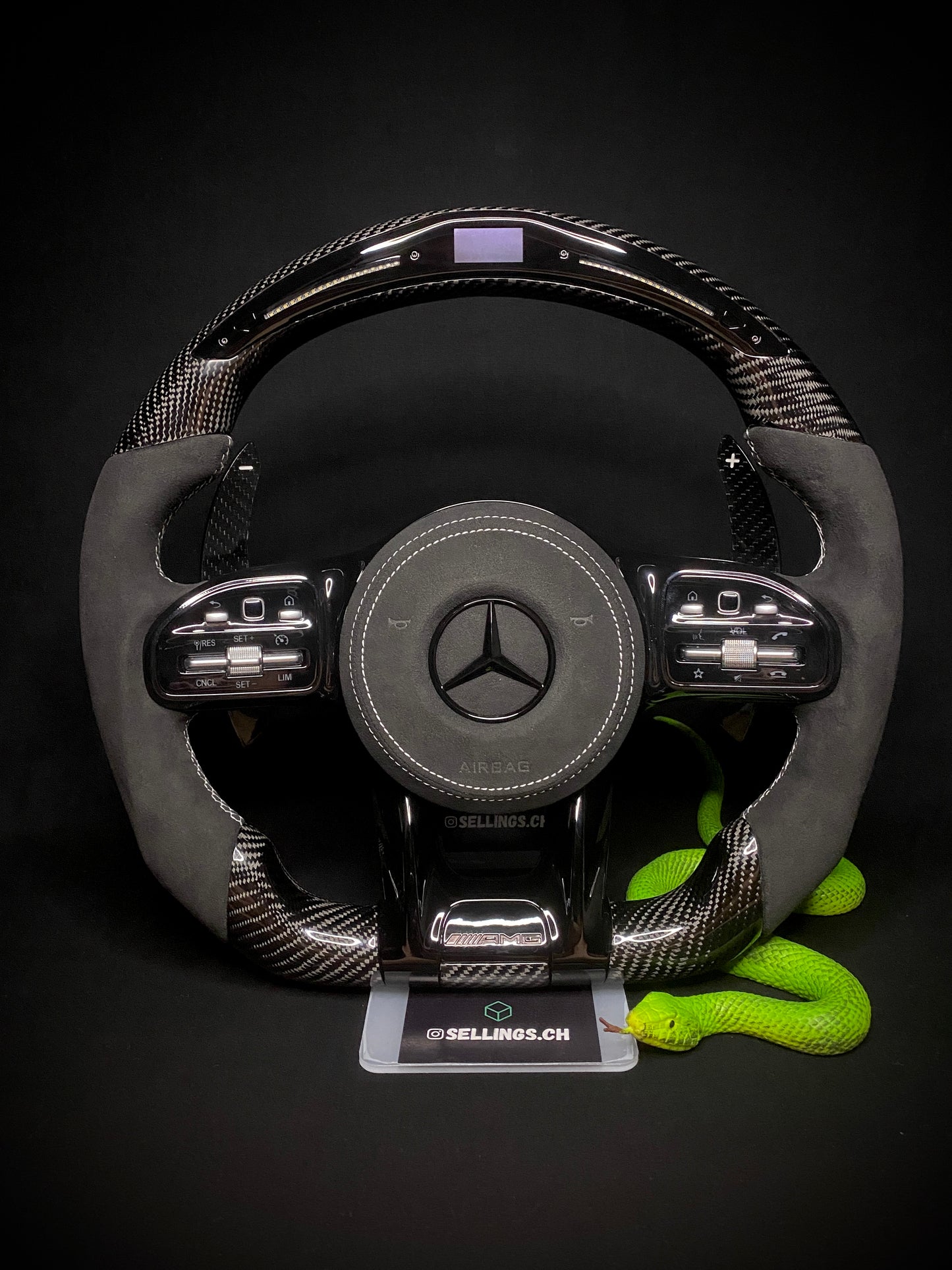 Mercedes AMG Carbon LED Sports Steering Wheel (Upgrade to Facelift)