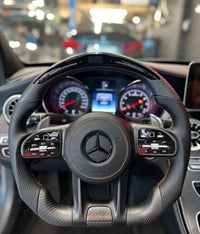 Volant sport Mercedes AMG Carbone Mat LED (Mise à niveau Facelift)