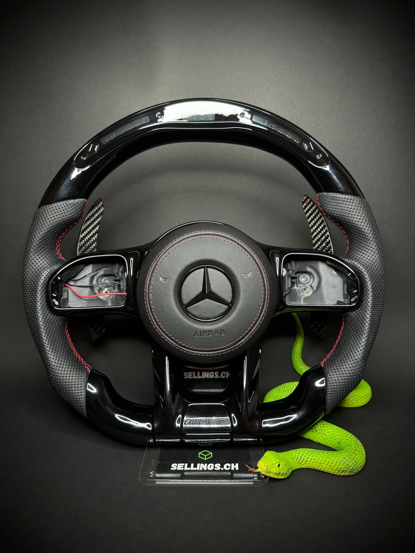 Mercedes AMG Sport Steering Wheel Black LED (Upgrade to Facelift)