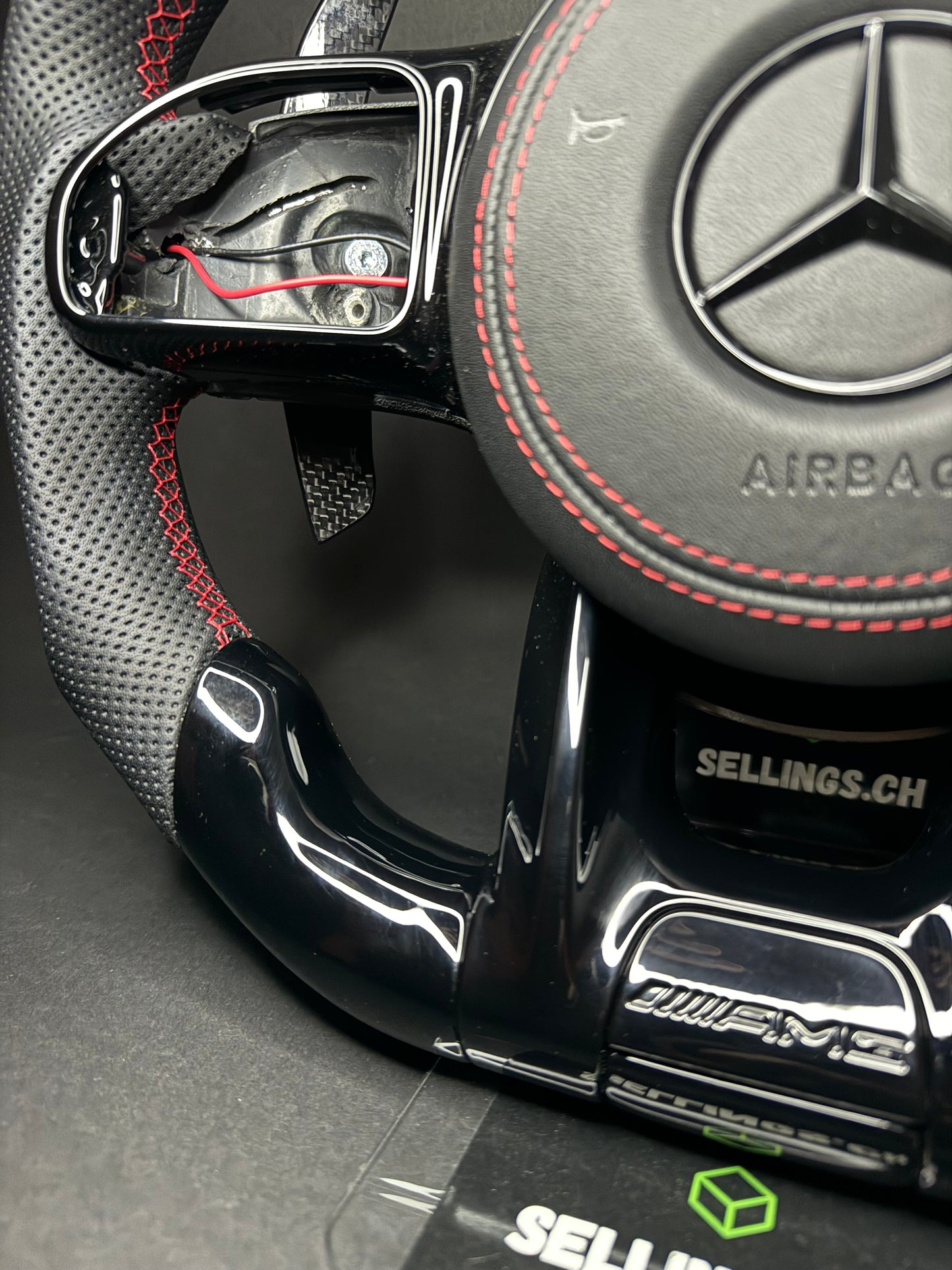 Mercedes AMG Sport Steering Wheel Black LED (Upgrade to Facelift)