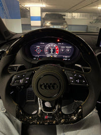 Volant sport Audi carbone forgé éclats de couleur